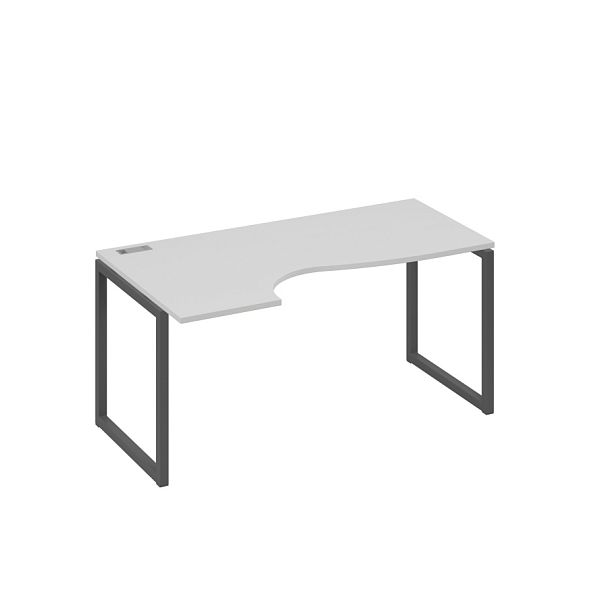 Стол эргономичный левый "Классика" на металлокаркасе QUATTRO A4 А4 Б4 045 БП серый / металлокаркас антрацит - Вид 1