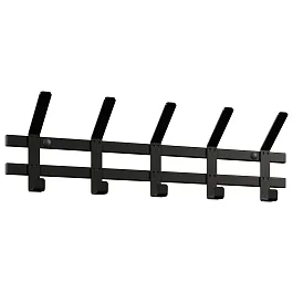 Вешалка настенная "Торонто-5", 168х580х85 мм, 5 крючков, металл, черная, ВНТ5 Ч - Фото предпросмотра