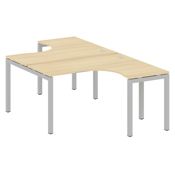 Metal System Quattro Р. ст. криволинейная на П-образном м/к 50БП.РАС-СА-2.3 Акация/Серый металл 1400*2435*750 - Вид 1