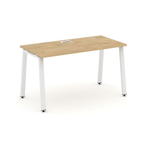 Стайл Проджект Стол письменный SN-6A.SP-024 Тиквуд Светлый/Металл Белый 1580*800*750 - Вид 1