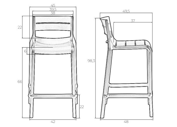 Стул полубарный DOBRIN NESSA (черный (B-03)) - Вид 10