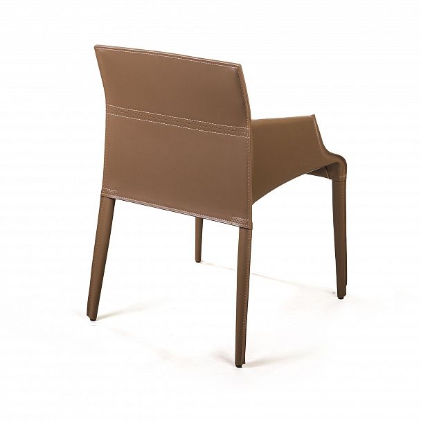 Стул с подлокотниками Morgan, экокожа коричневый - Вид 6