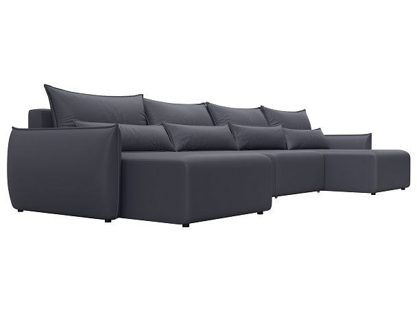 Диван П-образный Лига-051 НПБ Лонг Экокожа серый - Вид 3