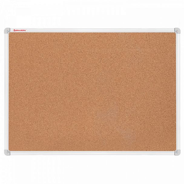Доска пробковая 70х50 см, алюминиевая рамка, ГАРАНТИЯ 10 ЛЕТ, РОССИЯ, BRAUBERG, 238187 - Вид 1