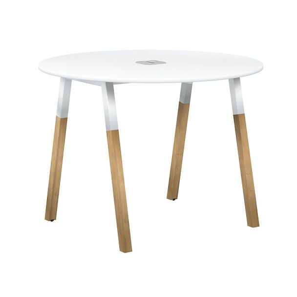 Стол FRST 1020 Белый премиум/Белый-Бук 1020х1020х733 FORTA - Вид 1