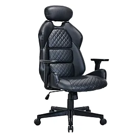 Кресло BRABIX PREMIUM "Tokyo EX-595", регулируемый подголовник, рециклированная кожа, черное, 532975 - Фото предпросмотра