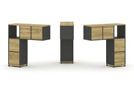 Concept Надставка низкая CN.DNN-004 Дуб Винченцо/Антрацит/Металл Антрацит 1099*365*1130 - Фото предпросмотра