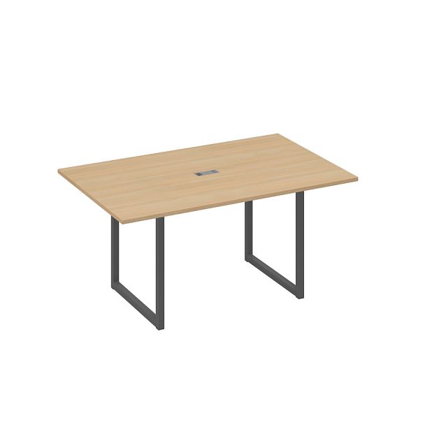 Стол 160 каркас QUATTRO для переговоров A4 А4 Б4 121 БП натуральный дуб / металлокаркас антрацит - Вид 1