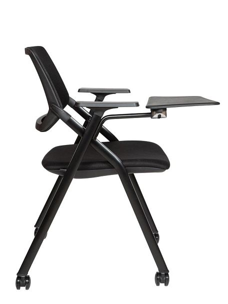 Стул / Step M+R / черный пластик / черная сетка / черная ткань/ пюпитр/ролики - Вид 3