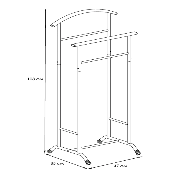 Вешалка-стойка костюмная "Стиль-3", 1080х470х350 мм, металл, белая, ВНП 300 Б - Вид 3