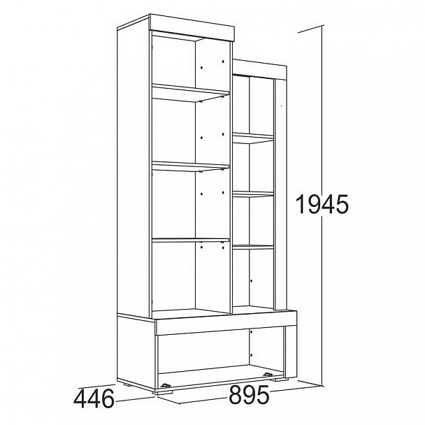 Шкаф комбинированный высокий 2 "Ольга 19" - Вид 2