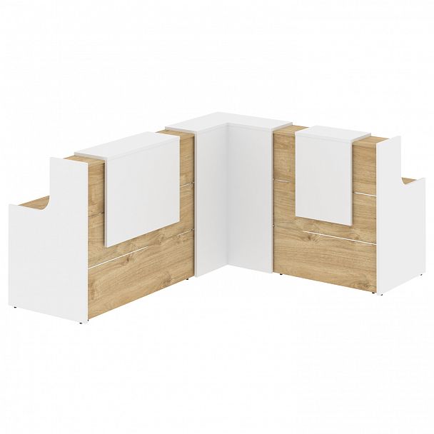 Ресепшн Г-образный "Onix" O.R-K-32 тиквуд светлый/белый - Вид 2