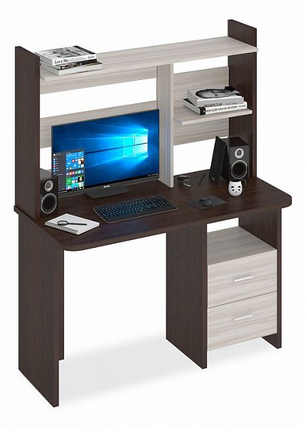 Стол компьютерный Домино Lite СКЛ-Прям120Р+НКЛ-120 Венге/Карамель - Вид 1