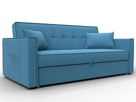 Диван прямой Лига-104 (160) Рогожка голубой - Фото предпросмотра