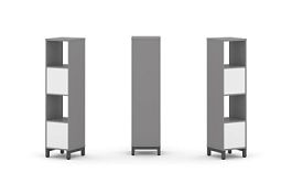 Стайл Проджект Набор стеллажа одностороннего, 4 яруса SN.NS-411 Серый Пепел/Белый/Металл Антрацит 38 - Фото предпросмотра