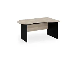 БЕРЛИН / BERLIN Стол асимметричный правый 1600х1000х740 Шорвуд/Черный - Фото предпросмотра