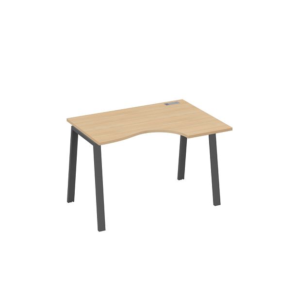 Стол эргономичный правый "Классика" на металлокаркасе TRE A4 А4 Б3 042 БП натуральный дуб / металлокаркас антрацит - Вид 1