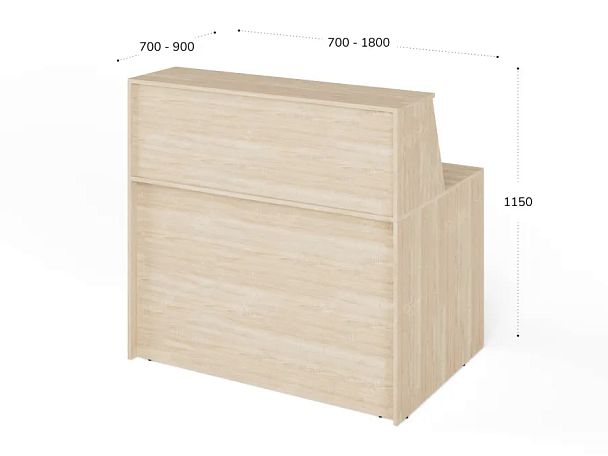 ЛАЙТ / LIGHT RLG068-16x7 Блок ресепшн с полкой 160x70x125 Дуб Сонома - Вид 3