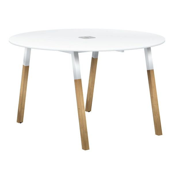 Стол FRST 1250 Белый премиум/Белый-Бук 1250х1250х733 FORTA - Вид 1