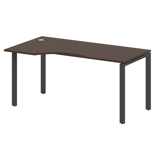 Metal System Стол криволинейный левый на П-образном м/к БП.СА-1 (L) Венге/Антрацит металл 1600*900*750 - Вид 1
