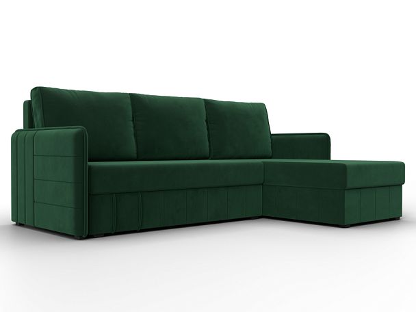 Диван угловой Слим угол универсальный Велюр зеленый - Вид 1