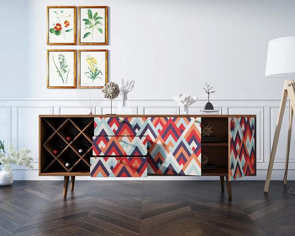 Комод Berber удлиненный с бутылочницей 2 принт арт BB15/Print_02 - Вид 2