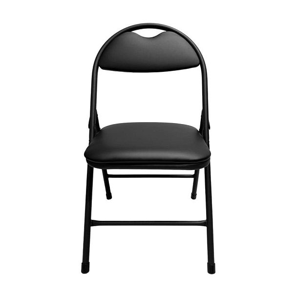 Стул складной для дома и офиса РС94, черный каркас, экокожа черный - Вид 4