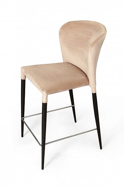 Стул полубарный Albert, бархат бежевый 5/опора конус - Вид 6