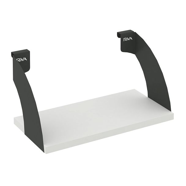 Навесные полки. Кронштейны+ЛДСП полка 400мм MAN-41-4 Белый бриллиант/Антрацит металл 400*220*200 - Вид 1