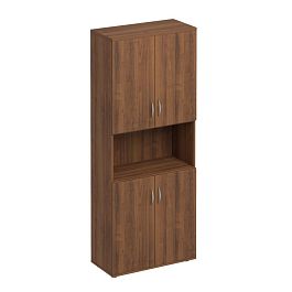 Шкаф для документов закрытый 4-дверный с нишей Комфорт К.374 французский орех - Фото предпросмотра