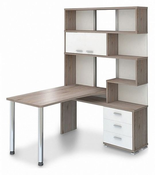 Стол компьютерный Домино нельсон СР-420-130 Белый/Нельсон правый - Вид 1