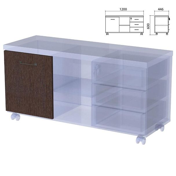 Дверь тумбы-креденции "Приоритет", венге, К-925, К-925 венге - Вид 2