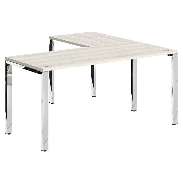 Стол угловой XGCT 1615.1 Сосна Эдмонт/Нержавейка полированная 1600х1500х750 XTEN GLOSS - Вид 1