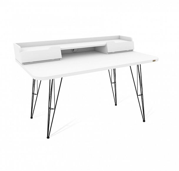 Стол рабочий Sheffilton SHT-TU10/TT31 120/65 ЛДСП черный/белый шагрень - Вид 2