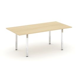 Style Project Direct Lux Стол переговорный M-SN-6P.SPRG-198.3 Акация Лорка/Нержавеющая Сталь/Хром 1980*980*25 - Фото предпросмотра