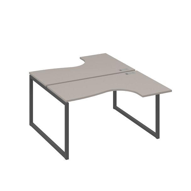 Рабочая станция каркас QUATTRO столы Классика (2х140) A4 А4 Б4 181 БП мокко премиум / металлокаркас антрацит - Вид 1