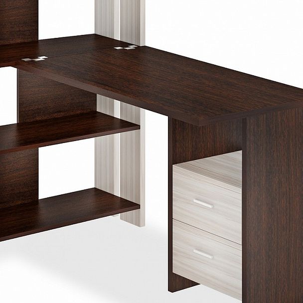 Стол компьютерный Домино Лайт СТЛ-ОВ+С120Прям+ТЯЛ Венге/Карамель - Вид 2