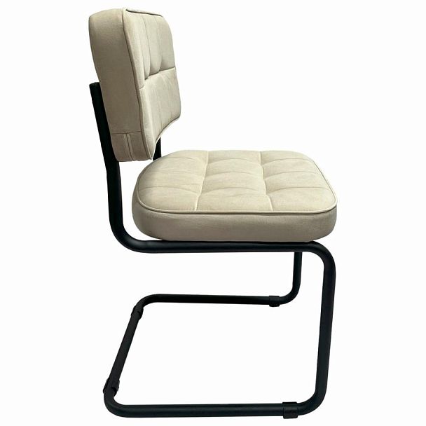 Стулья КОМПЛЕКТ 2 шт., РС14М, черный каркас, велюр, бежевый, разобранные - Вид 4