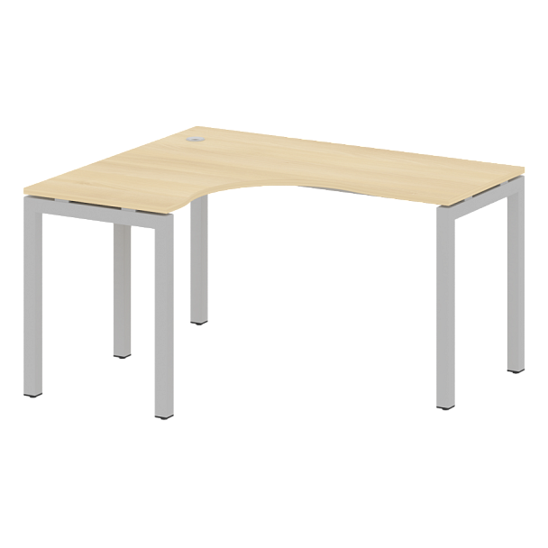 Metal System Quattro Стол криволинейный левый на П-образном м/к 50БП.СА-3 (L) Акация/Серый металл 1400*1200*750 - Вид 1