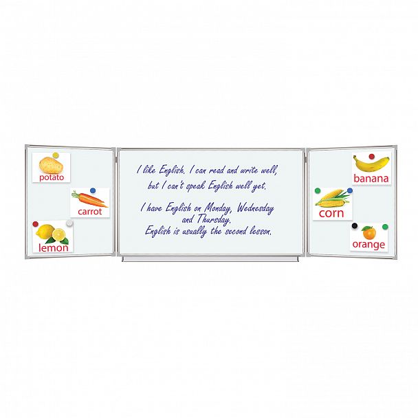 Доска магнитно-маркерная 3-х элементная 100х150/300 см, 5 рабочих поверхностей, белая, BRAUBERG, 231708 - Вид 6