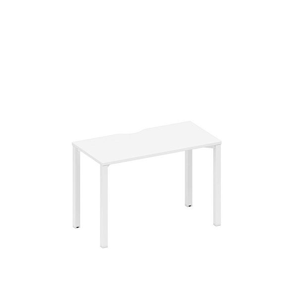 Стол письменный на металлокаркасе, столешница с вырезом Space+ А1 БГ 003.2 БП белый премиум / белый гладкий - Вид 1