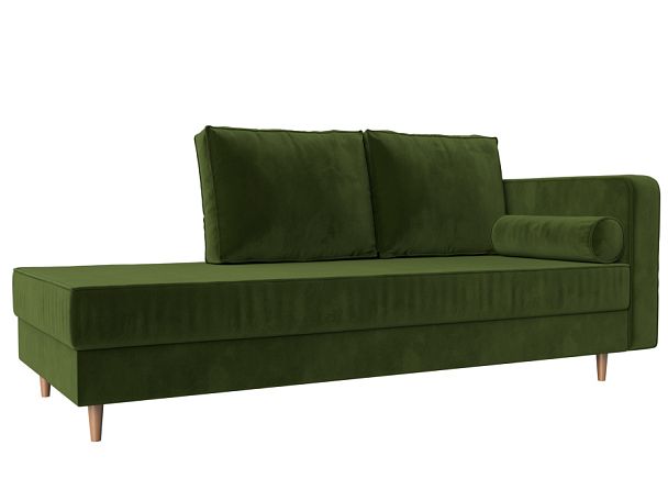 Кушетка Прайм правый (полностью микровельвет зеленый) - Вид 1