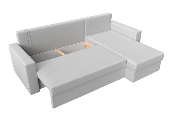 Угловой диван Траумберг Лайт правый (полностью экокожа белая) - Вид 8