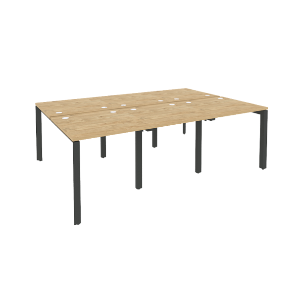 Onix Рабочая станция на П-образном м/к O.MP-D.RS-6.0.8 Тиквуд светлый/Антрацит металл 2340*1635*750 - Вид 1