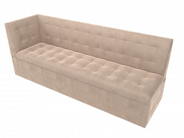 Кухонный диван Бриз с левым углом (полностью велюр бежевый) - Вид 5