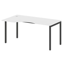 Metal System Quattro Стол криволинейный левый на П-образном м/к 40БП.СА-1 (L) Белый/Антрацит металл 1600*900*750 - Фото предпросмотра