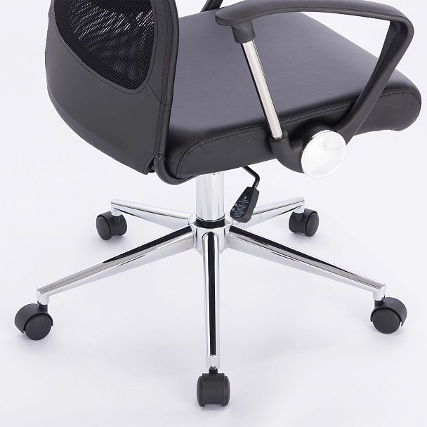 Кресло офисное BRABIX "Flight R EX-541", хром, экокожа, сетка, черное, 532516 - Вид 10