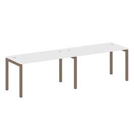 Metal System Quattro Р. ст. на 2 раб. места на П-образном м/к 50БП.СМ-2.3 Белый/Мокко металл 2800*720*750 - Фото предпросмотра