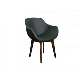 (kvi-s111-bl) Стул Квинт, искусственная кожа, цвет черный Ecotex 3001, опора деревянная (арт.111) - Фото предпросмотра