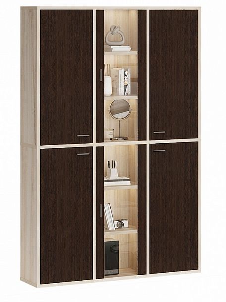 Шкаф-витрина Домино СУ(ш3в2)+4ФГ+2ФС Венге/Карамель - Вид 2